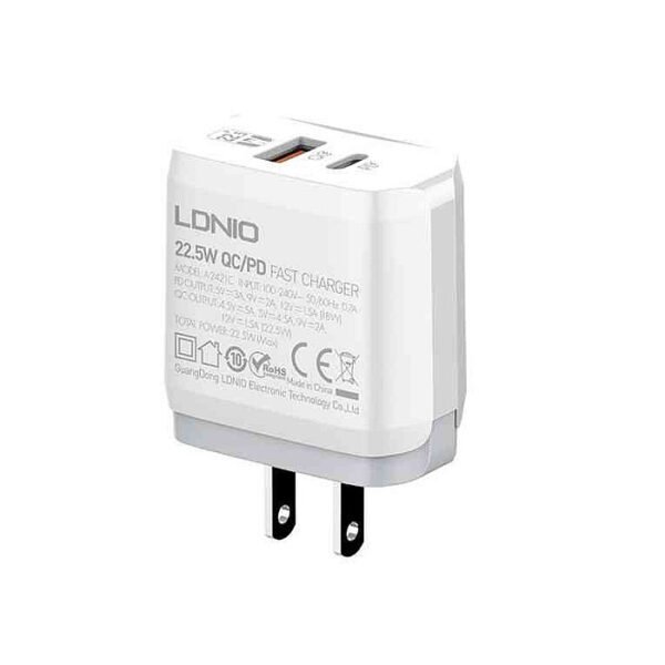 LDNIO A2316C-EU 20W Fast Travel Dual Port USB & Type-C Charger
