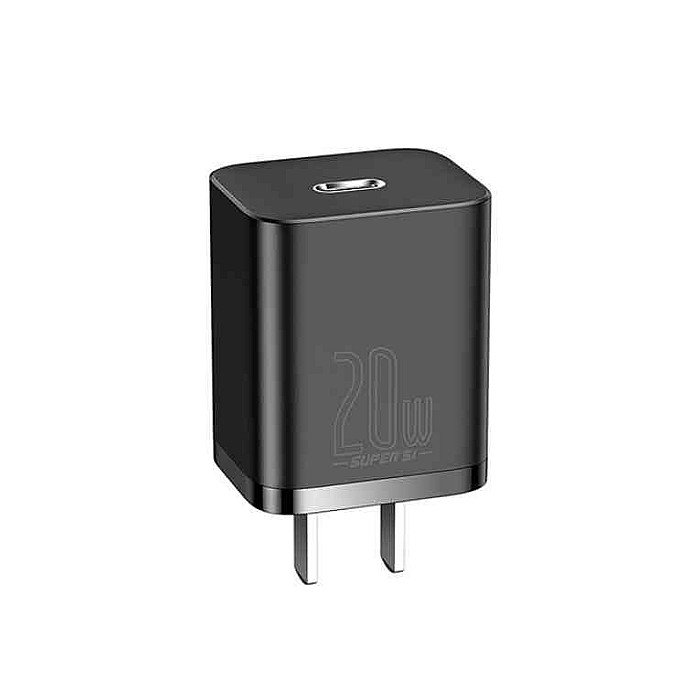 Baseus 20W PD Super Si Quick Charger With USB C to Lightning Cable 1M (TZCCSUP-A01) – Black Baseus 20W PD Super Si Quick Charger With USB C to Lightning Cable 1M (TZCCSUP-A01) – Black