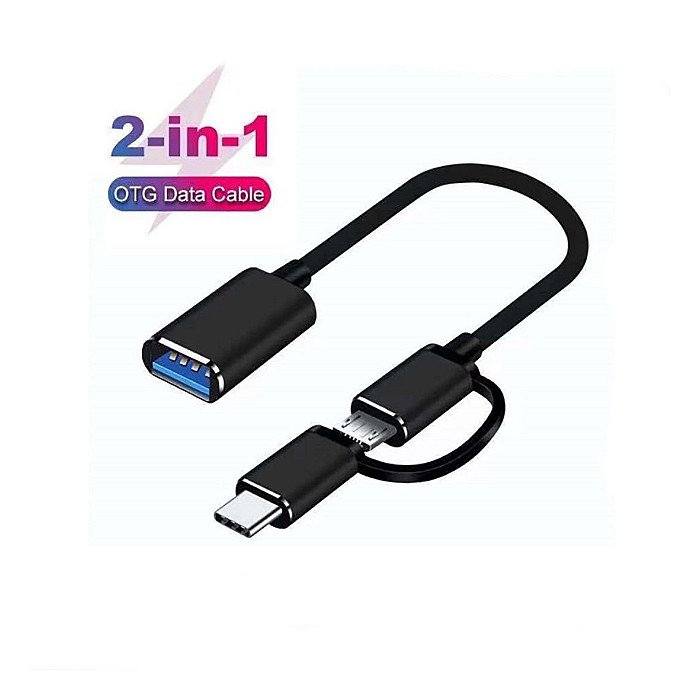 2 in 1 USB OTG Cable Adapter Micro USB Type C To USB Converter, USB3.0 Data Sync Transmission Mini Short Microusb Cable