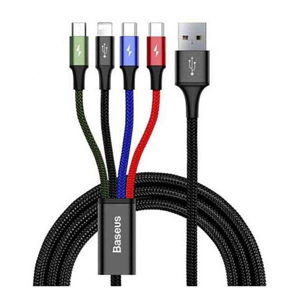 Baseus Rapid Series 4-in-1 Fast Charging Cable, 2x Type-C, Lightning & Micro USB