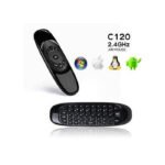 Air Mouse Remote Control Wireless QWERTY Keyboard C120 2.4GHz for Windows Mac OS Linux Android - BLACK