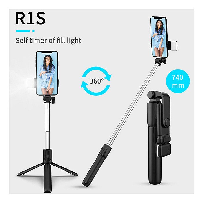 R1S Selfie Stick Wireless Remote With Fill Light R1S Selfie Stick Wireless Remote With Fill Light