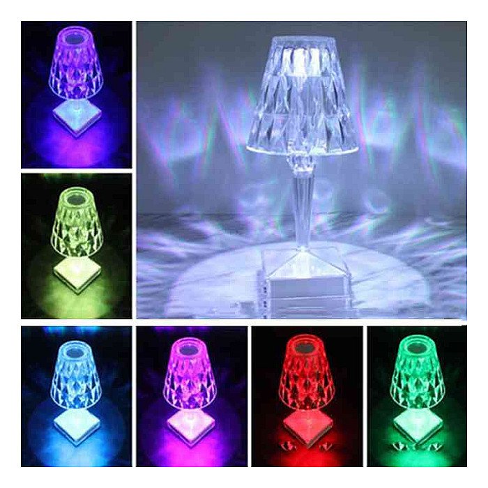 Crystal LED Diamond Table Lmap Desk Night Lights Rechargeable USB Touch Sensor
