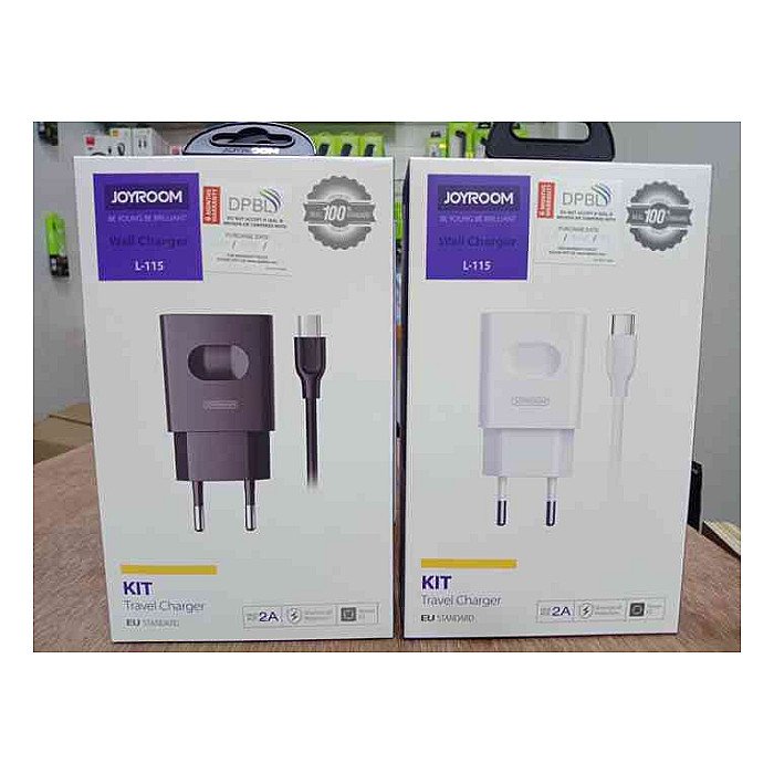 JOYROOM L-115 A Portable Dual USB Ports Smart Charge Travel Charger with 1m Cable Type C JOYROOM L-115 A Portable Dual USB Ports Smart Charge Travel Charger with 1m Cable Type C