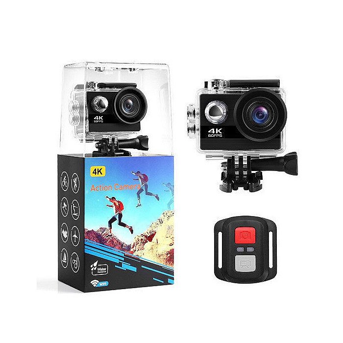 AUSEK Wifi 4K 60fps Ultra HD Waterproof Sports Action Camera With Extranal microphone.