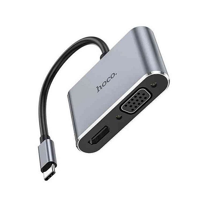 Hoco HB30 Eco Type-C to HDMI + VGA + USB3.0 + PD Converter 4K 30Hz / 1080p Hoco HB30 Eco Type-C to HDMI + VGA + USB3.0 + PD Converter 4K 30Hz / 1080p