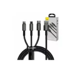 BASEUS TUNGSTEN GOLD 3 IN 1 FAST CHARGING DATA CABLE