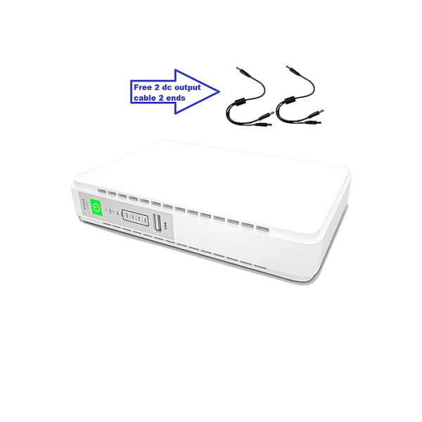 SKE POE 432P Mini DC UPS Output 17W 5V 9V 12V 15V 24V UPS | with free 2pcs 2-In-1 DC Cable