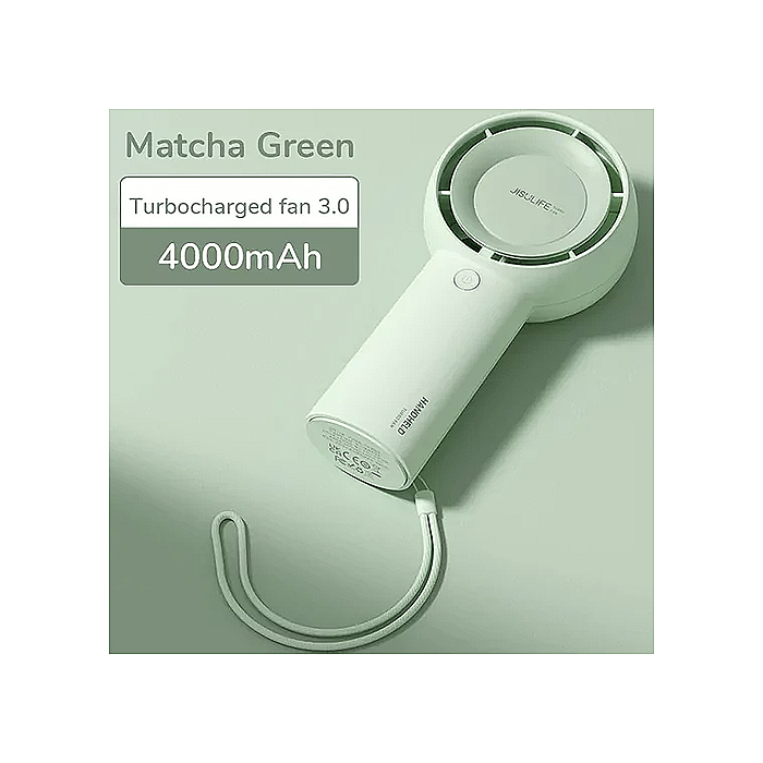 JISULIFE FA43 Handheld Turbo Fan ( Life5 Plus) 4000mAh/6000mAh 5-Speed Portable Pocket Fan, Up to 16–18H Cooling Time