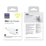 Joyroom L-QP303 Fast Charger 30W with USB-C Power Delivery for iPhone 13 Dual Port PD+QC3.0 Intelligent Fast Charger Adapter
