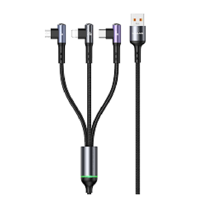 USAMS US-SJ561 U80 3 in 1 Elbow Fast Charging Digital Data Cable 66W