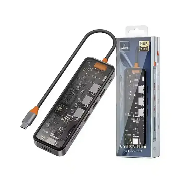 WiWU Transparent Design 7 in 1 Type C Cyber Hub WiWU Transparent Design 7 in 1 Type C Cyber Hub