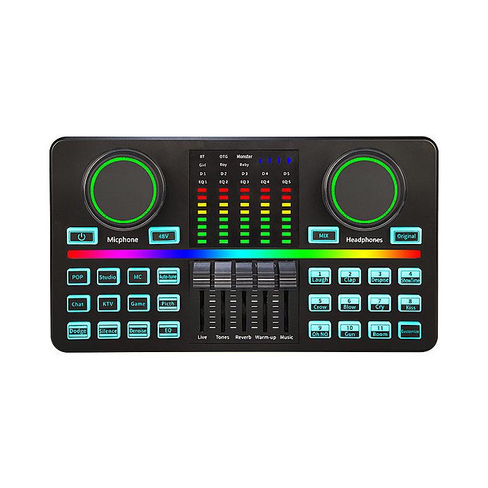 M9 sound card audio interface type-c mixer v9plus studio recording phone pc karaoke Live Broadcast External usb audio card.