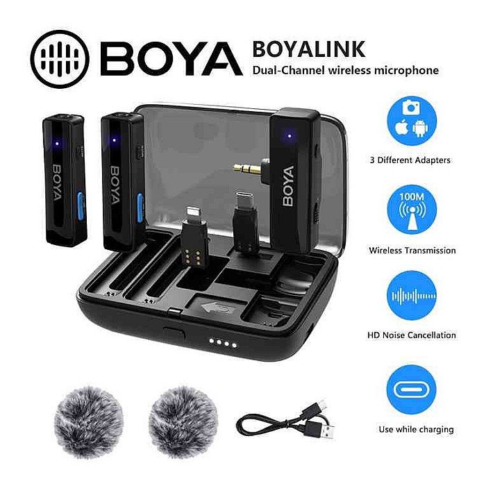 Boya BOYALINK All-In-One Design Wireless Microphone System Boya BOYALINK All-In-One Design Wireless Microphone System