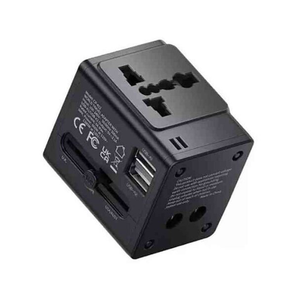 Mcdodo CP-4120 2.1A Fast Charging Universal Travel Adapter 2.1A Fast Charging with Dual USB & Multi-Country Compatibility 2-in-1 Charger + Socket Dual USB Output 1380W Power Compatible with 200+ Countries Childproof Socket