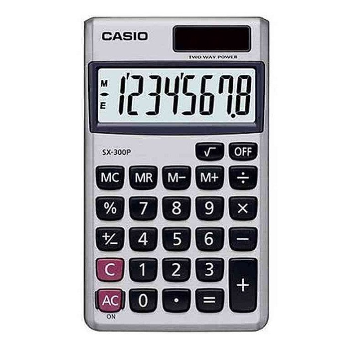 Casio SX-300P-W Solar and Battery Powered Calculator