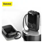 BASEUS Qpow 10000mAh 15W Digital Display Fast Charging Power Bank Built-In Cable Type-c & Lightning Cable