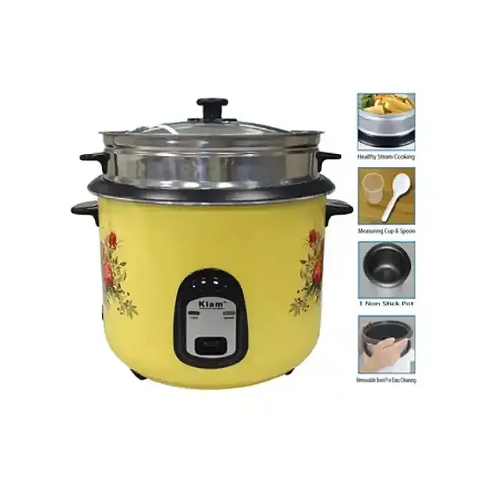 Kiam 2.8 Liter Stainless Steel + Non-Stick Double Pot Rice Cooker SFB-5704