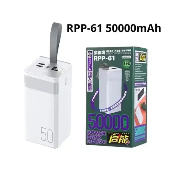 REMAX RPP-61 50000mAh Power Bank Chinen Series 2.4A Outdoor Power Bank With LED Light
