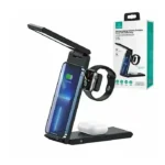 USAMS US-CD181 15W 3 in 1 Folding Wireless Charging Stand With Table Lamp