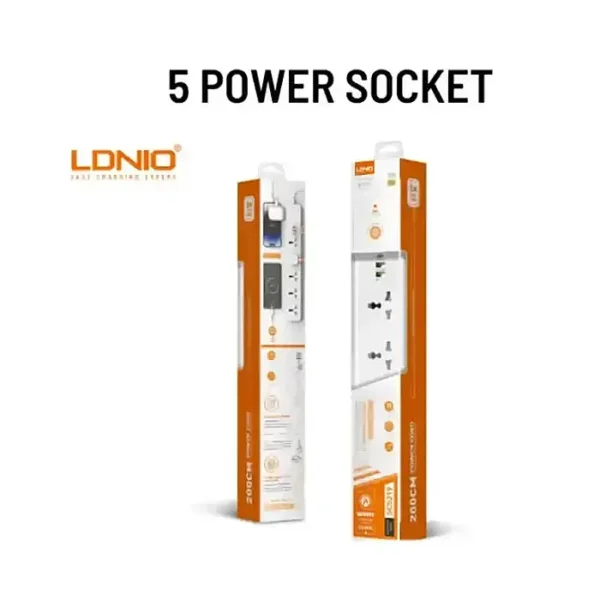 LDNIO SC5319 Power Strip Multi Protection with 5 AC Outlets + 2 USB +PD Extension Power Cord
