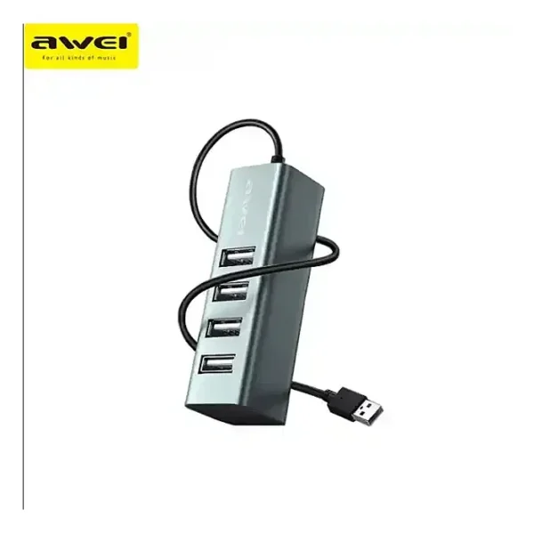 Awei CL-122 USB Type A Plug USB Hub to USB 2.0 4 Ports for Mac-Book/PC USB HUB 750mm Length Fast Data Transfer