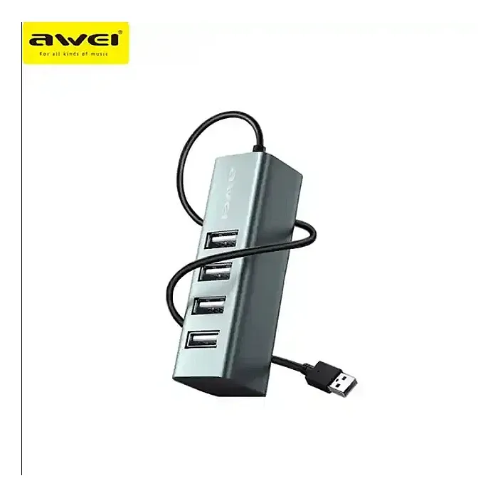 Awei CL-122 USB Type A Plug USB Hub to USB 2.0 4 Ports for Mac-Book/PC USB HUB 750mm Length Fast Data Transfer Awei CL-122 USB Type A Plug USB Hub to USB 2.0 4 Ports for Mac-Book/PC USB HUB 750mm Length Fast Data Transfer