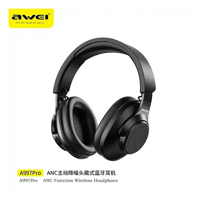 AWEI A997BL PRO ANC Wireless Bluetooth Headphones Foldable Sports Headphones with Microphone Gaming Music Headphones 300mAh