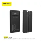 Awei P168K 10000mAh 22.5W Power Bank Fast Charging with LCD Display and Built-in Cables