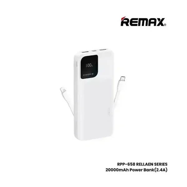 REMAX RPP-658 Rellaen Series 20000mAh Fast Charging Power Bank(2.4A) White