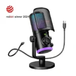 FIFINE AmpliGame AM6 Condenser Mic with Game/MIX RGB Microphone