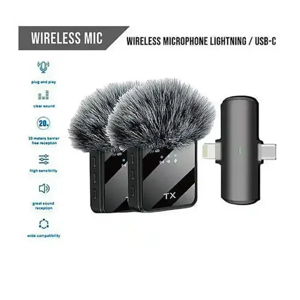 F15-2 Wireless Microphone 2 in 1 Collar Android & IPhone