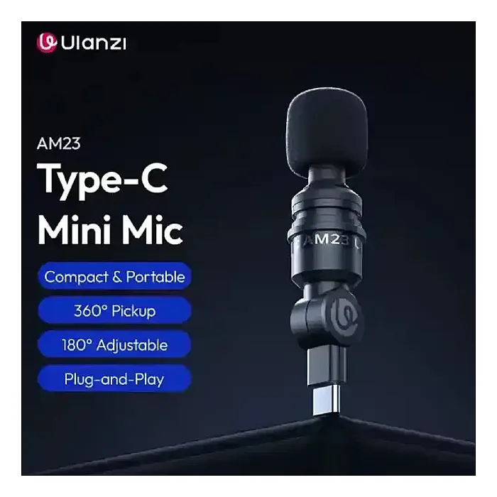 Ulanzi AM23 Type-C Mini Microphone for latest iPhone Android Live Broadcast Gaming Phone Gopro DJI Laptop