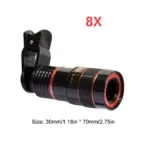 Telescope 8X Long Focus Mobile Phone Clip-on Lens Telescope Telephoto HD Lens External Zoom Special Effects Magnifier