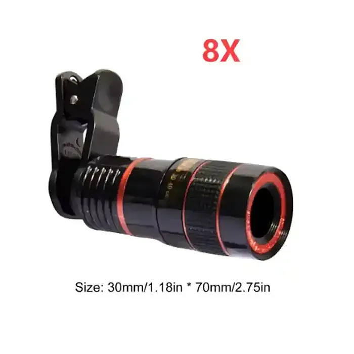 Telescope 8X Long Focus Mobile Phone Clip-on Lens Telescope Telephoto HD Lens External Zoom Special Effects Magnifier