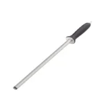 10 inch Round Regular Cut Sharpening Steel with Black Handle