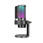 Fifine Ampligame A8 USB microphone with controllable RGB, live monitoring, input dial, pop filter for streaming