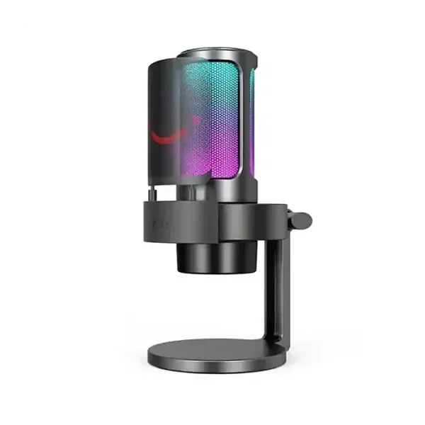 Fifine Ampligame A8 USB microphone with controllable RGB, live monitoring, input dial, pop filter for streaming