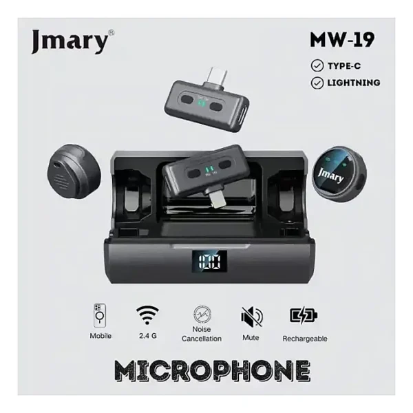 Jmary MW-19 Wireless Microphone for Type-C & lightning iphone
