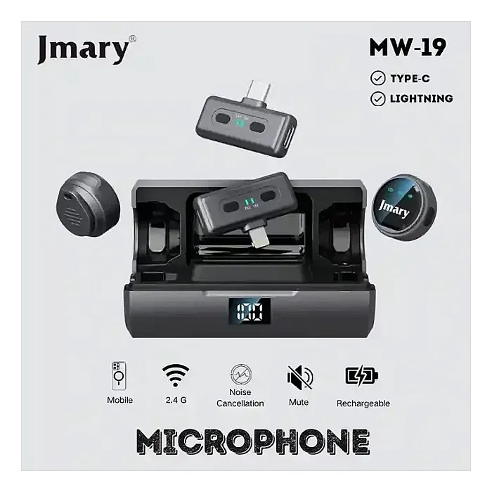 Jmary MW-19 Wireless Microphone for Type-C & lightning iphone