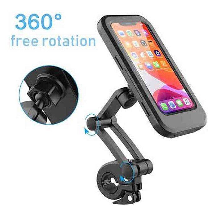 360 Degree Waterproof Mobile Holder for Bike & Cycle (Black)