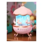 Bunny Carousel Night Light Projector for babys Rotating Cabin Projector Lamp Star Projector Night Light for Kids Baby carousel night light