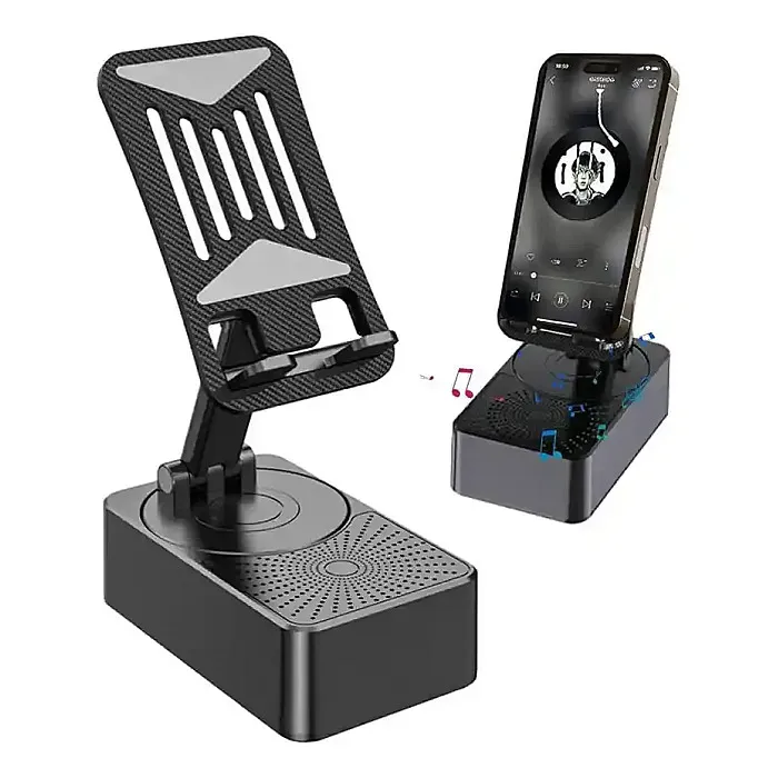 3 in 1 Portable Foldable Mobile Phone Holder with Bluetooth Speaker