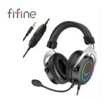 FIFINE AmpliGame H3 RGB Headset with 3.5mm TRRS Jack for PS4/5, Xbox, Switch, In-line Volume & Mute Control