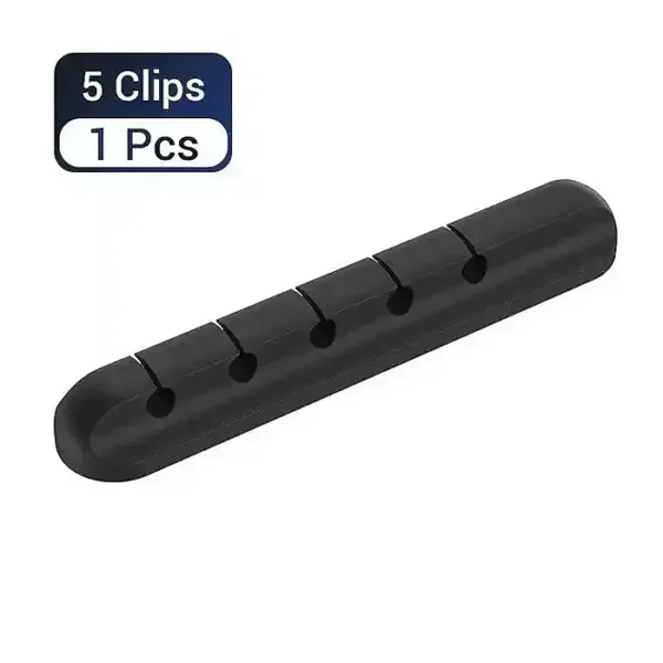 5 Clips Cable Organizer Silicone USB Cable Winder Desktop Tidy Management Clips Cable Holder for Mouse Headphone