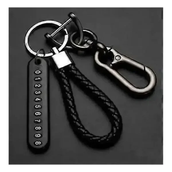 Anti-Lost Car Key Pendant Split Rings Keychain Phone Number Key Ring Keychain for Car and Motorbike