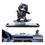 Car Automatic Sliding Skateboard Bear Car Ornaments Mobile Cute Bear Decoration Interior Accessories Moving with Driving