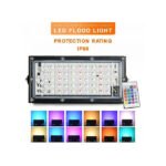 RGB LED Flood Light- Remote Controlled IP66 Waterproof Landscape & Outdoor Lighting (50W, AC220V)