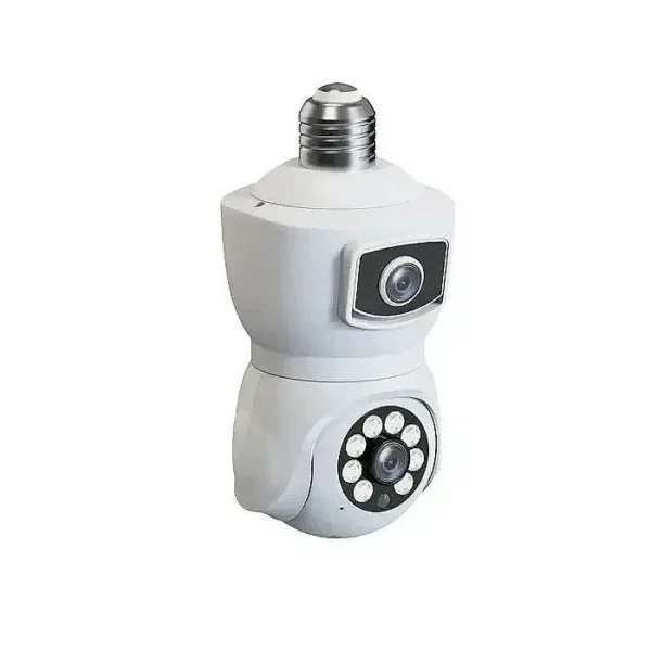 V380 E9 Dual Lens Bulb PTZ IP Camera White/ Black Color