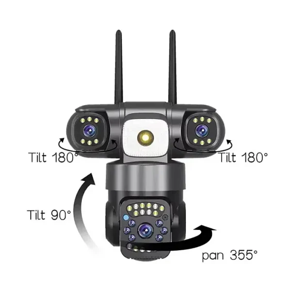 V380 PRO 3 Lens CCTV Outdoor Waterproof Night Vision PTZ Camera (4G+LAN)